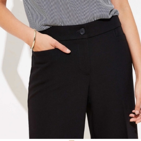 Loft High Waist Curvy Trouser Black Size 2 Tall - Picture 2 of 4